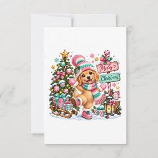 Golden Retriever Weihnachten RSVP Karte
