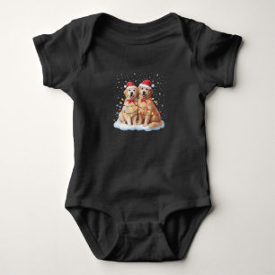 Golden Retriever Weihnachten Santa Hut Renntier  Baby Strampler