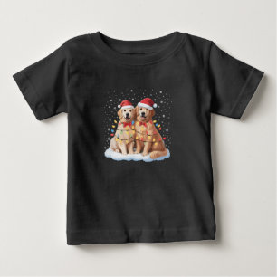 Golden Retriever Weihnachten Santa Hut Rentier Baby T-shirt