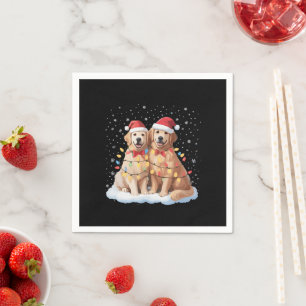 Golden Retriever Weihnachten Santa Hut Rentier  Serviette
