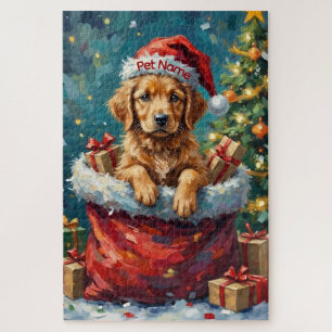 Golden Retriever Weihnachten Santa-Tasche Abenteue Puzzle