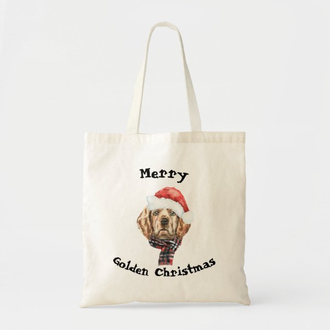 Golden Retriever Weihnachts-Tasche Tragetasche (Vorne)