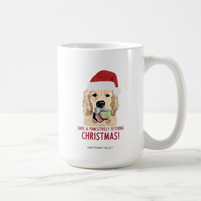 Golden Retriever Weihnachts-Tasse Kaffeetasse (Rechts)