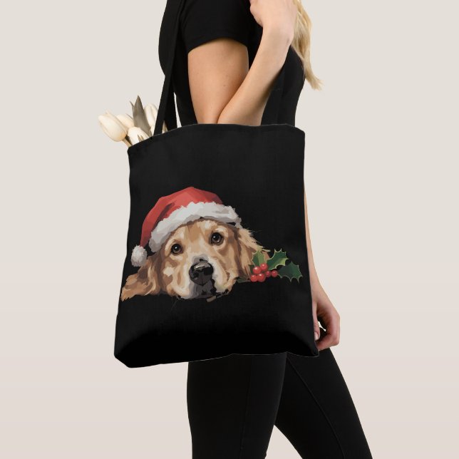 Golden Retriever Weihnachts-Weihnachtsmannmütze Do (Von Nahem)
