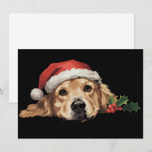 Golden Retriever Weihnachts-Weihnachtsmannmütze Do Feiertagskarte