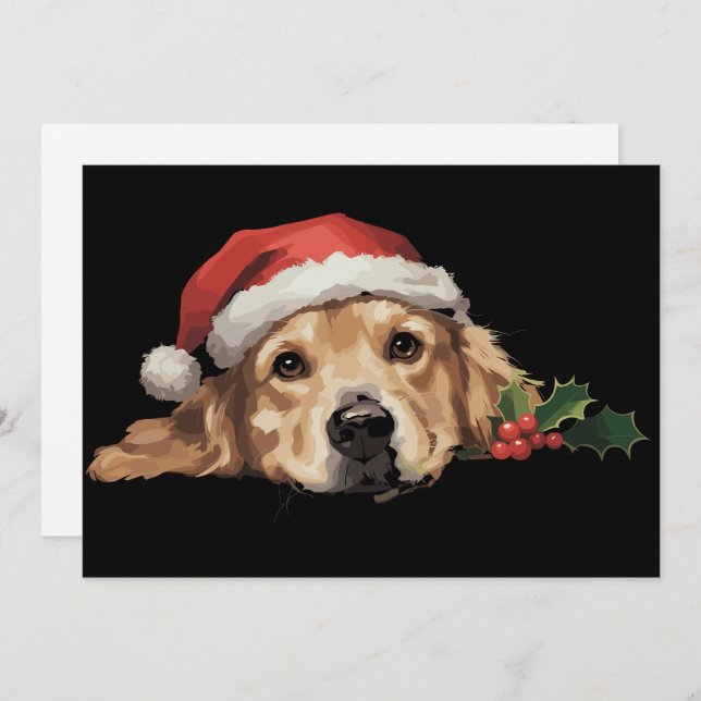 Golden Retriever Weihnachts-Weihnachtsmannmütze Do Feiertagskarte (Vorne/Hinten)