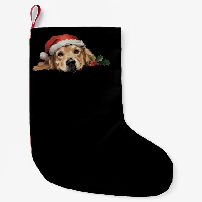 Golden Retriever Weihnachts-Weihnachtsmannmütze Do Kleiner Weihnachtsstrumpf (Vorderseite)
