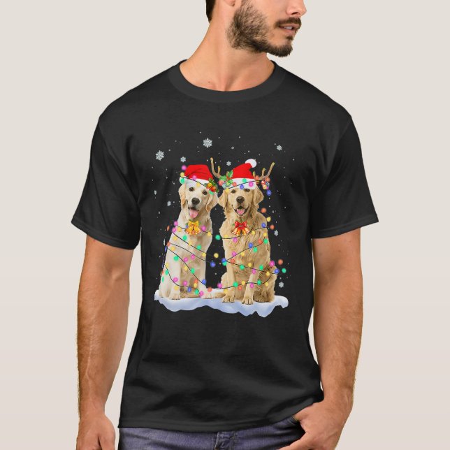 Golden Retriever Weihnachts-Weihnachtsmannmütze Re T-Shirt (Vorderseite)