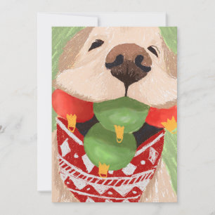 Golden Retriever Weihnachtsbälle Mund Lustig Feiertagskarte