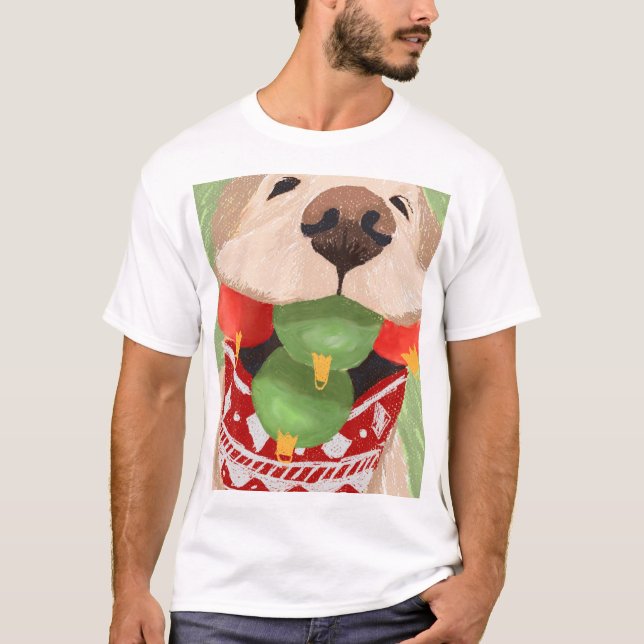 Golden Retriever Weihnachtsballs Mouth Unglaublich T-Shirt (Vorderseite)