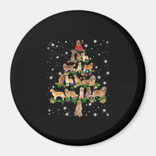 Golden Retriever Weihnachtsbaum bedeckt durch Flas Magnet