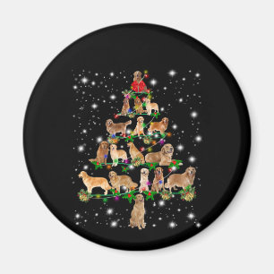 Golden Retriever Weihnachtsbaum bedeckt durch Flas Magnet