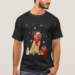 Golden Retriever Weihnachtsbaum Lichter Hund Welpe T-Shirt