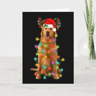 Golden Retriever Weihnachtsbaum Lichter Schlafanzu Karte