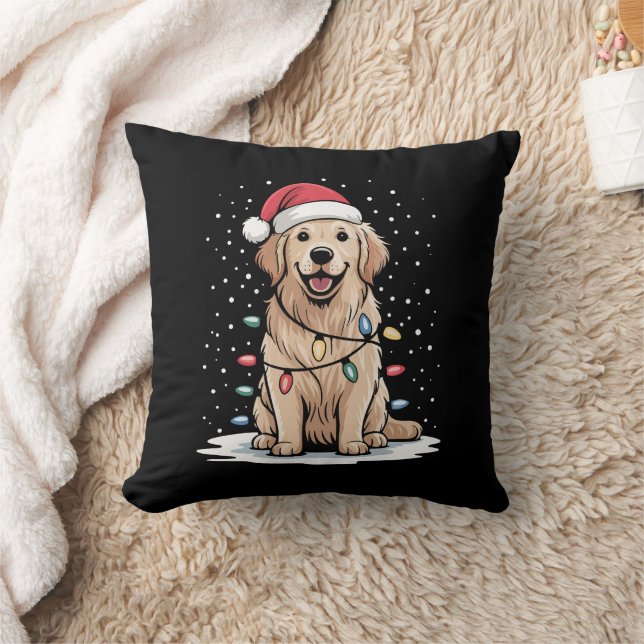Golden Retriever Weihnachtsbaum Lichter Weihnachte Kissen (Decke)