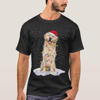 Golden Retriever Weihnachtsbaum Lichter Xmas T-Shirt