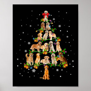 Golden Retriever Weihnachtsbaum Santa Funny Dog Lo Poster