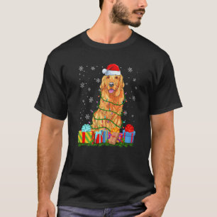 Golden Retriever Weihnachtsbeleuchtung  Xmas Hund T-Shirt