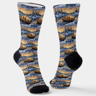Golden Retriever Weihnachtsboot Urlaub Socken