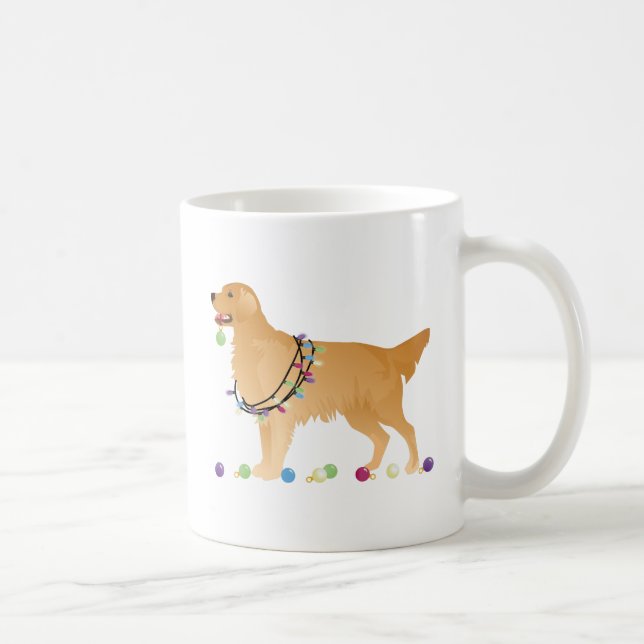 Golden Retriever Weihnachtsdesign Kaffeetasse (Rechts)