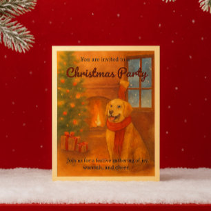 Golden Retriever Weihnachtsfeier-Einladung Einladung