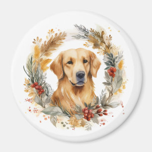 Golden Retriever Weihnachtsfeier Festliche Jungfra Magnet