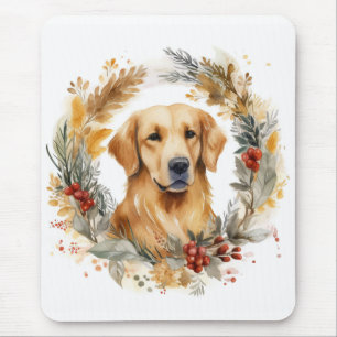 Golden Retriever Weihnachtsfeier Festliche Jungfra Mousepad