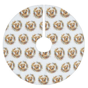 Golden Retriever Weihnachtsfeier Festliche Jungfra Polyester Weihnachtsbaumdecke