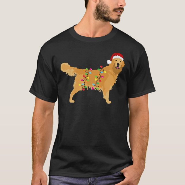 Golden Retriever Weihnachtsfeiertag Goldene Rück T-Shirt (Vorderseite)