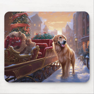 Golden Retriever Weihnachtsfeiertage Mousepad