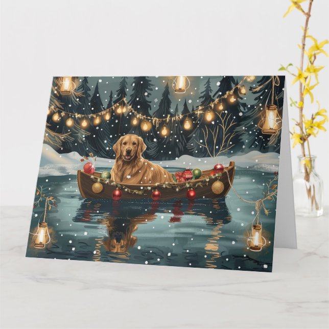 Golden Retriever Weihnachtsfest Reise Karte (Gelbe Blume)