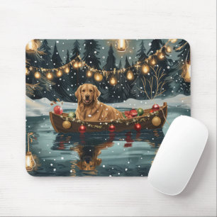 Golden Retriever Weihnachtsfestliche Reise Mousepad
