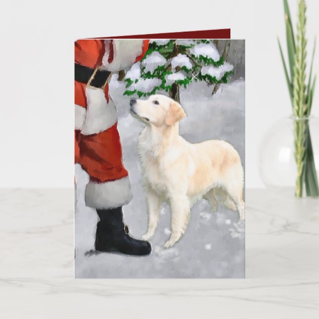 Golden Retriever Weihnachtsgeschenke Feiertagskarte (Vorderseite)