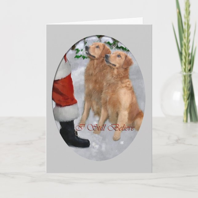 Golden Retriever Weihnachtsgeschenke Feiertagskarte (Vorderseite)