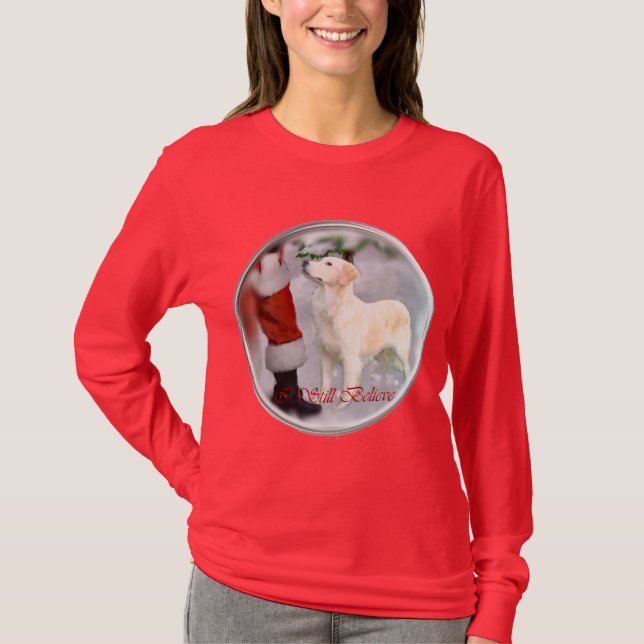 Golden Retriever Weihnachtsgeschenke T-Shirt (Vorderseite)