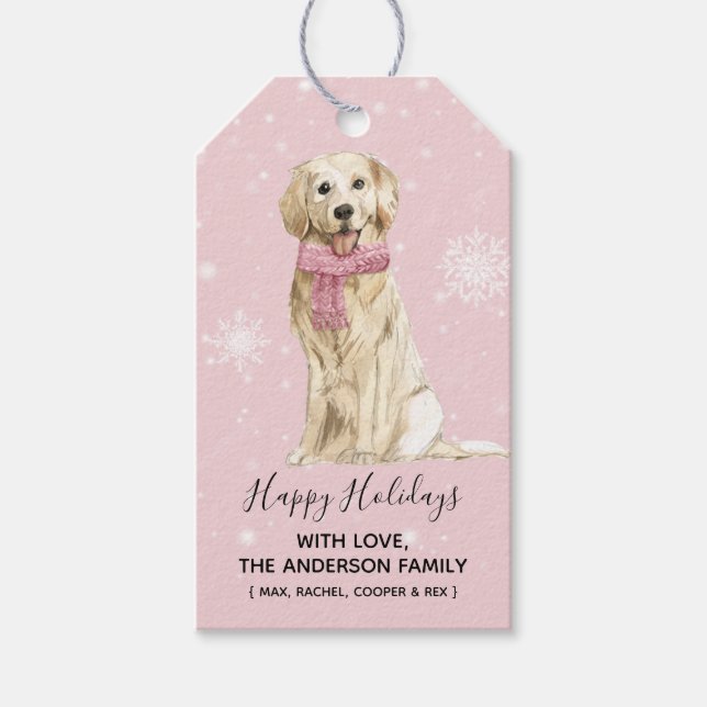 Golden Retriever Weihnachtsgeschenke Tags Geschenkanhänger (Vorderseite)