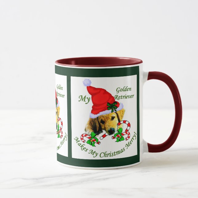Golden Retriever Weihnachtsgeschenke Tasse (Rechts)