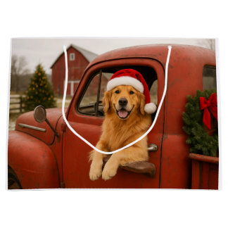 Golden Retriever Weihnachtsgeschenktasche Große Geschenktüte