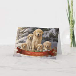 Golden Retriever Weihnachtsgrußkarte Dankeskarte