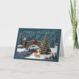 Golden Retriever Weihnachtskarte Abend1 Feiertagskarte