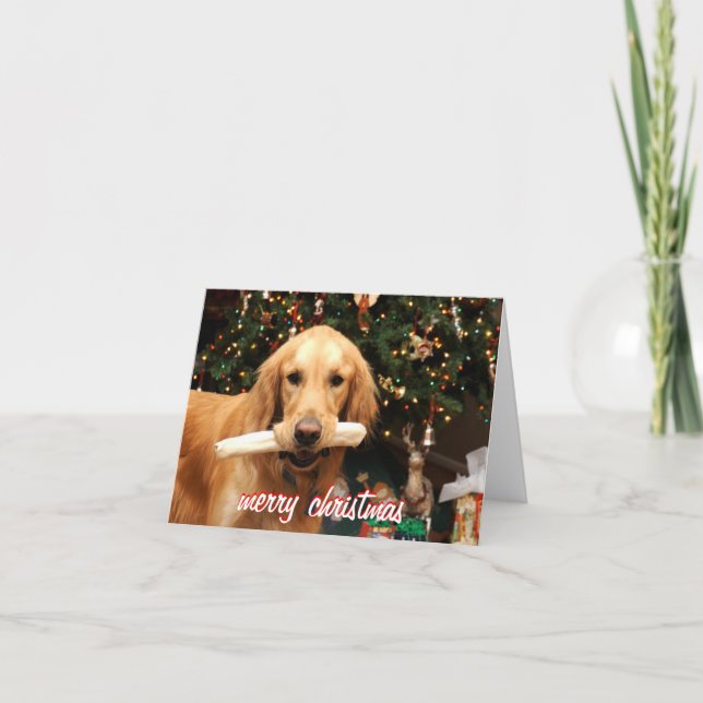 Golden retriever-Weihnachtskarte Feiertagskarte (Vorderseite)