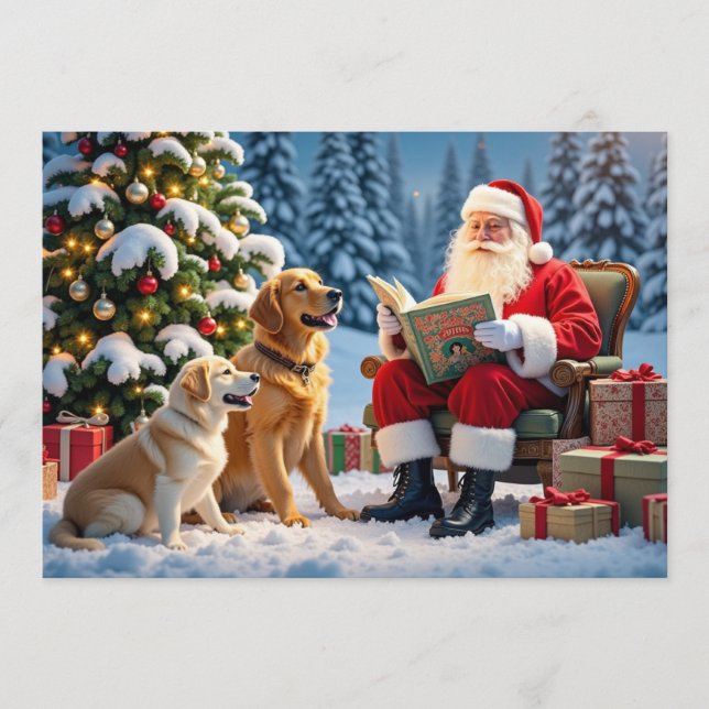 Golden Retriever Weihnachtskarte Feiertagskarte (Vorderseite)