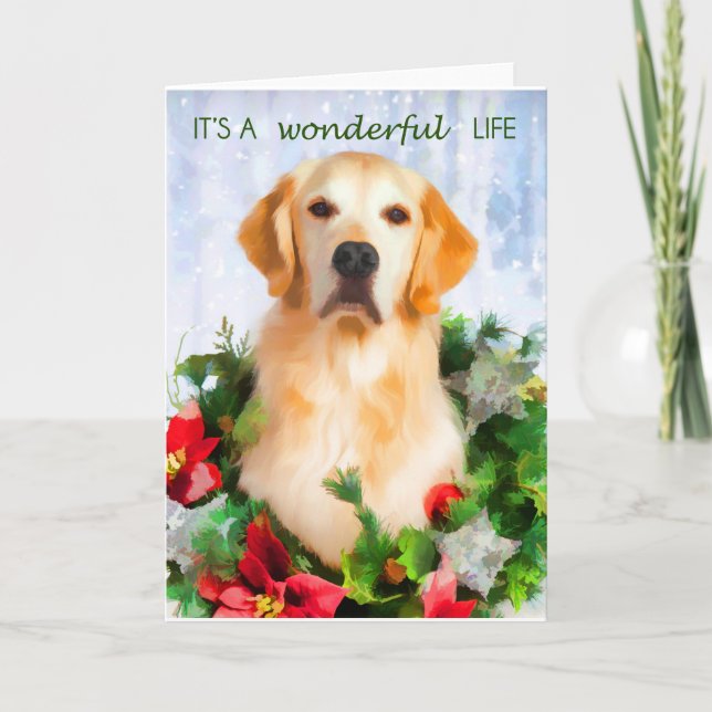 Golden Retriever Weihnachtskarte Feiertagskarte (Vorderseite)