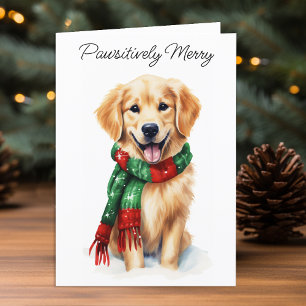 Golden Retriever Weihnachtskarte Feiertagskarte