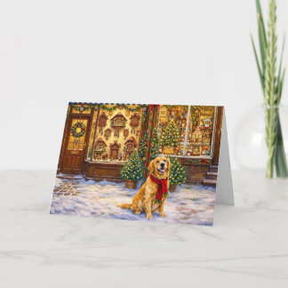 Golden-Retriever-Weihnachtskarte Feiertagskarte