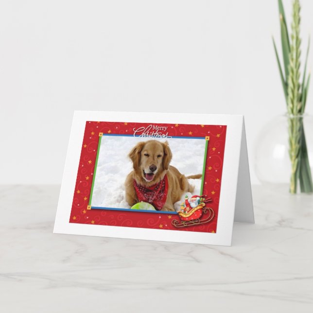 Golden Retriever Weihnachtskarte Feiertagskarte (Vorderseite)