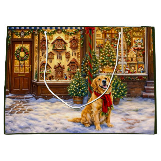 Golden Retriever Weihnachtskarte Große Geschenktüte