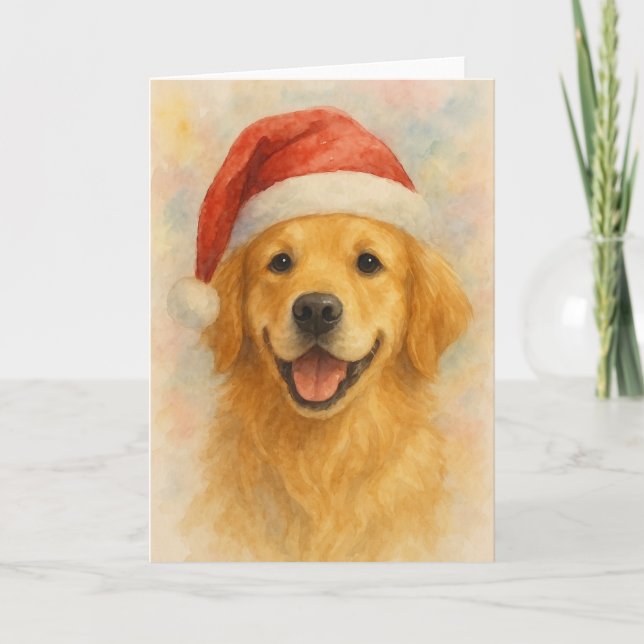 Golden Retriever Weihnachtskarte Karte (Vorderseite)