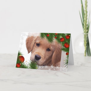 Golden Retriever Weihnachtskarte - Niedlicher Hund Feiertagskarte