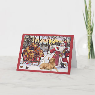 Golden Retriever Weihnachtskarte Santa Bears6 Feiertagskarte